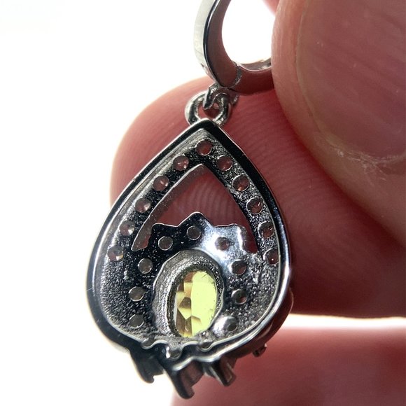 Peridot 2.42ct Platinum Finish Solid 925 Sterling Silver Earrings - Picture 6 of 7